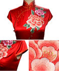 Ткани верхнего сегмента вышитые, красная китайская ткань платья венчания