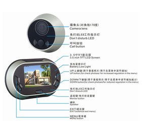 3,5 медленно двигают телезритель Peephole двери цифров широкоформатный для домашней обеспеченности